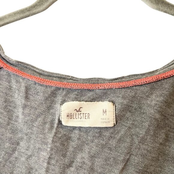 Hollister Size M‎ Vintage Gray Heather Slub Twilight Core Long Sleeve Scoop Neck - Picture 4 of 6